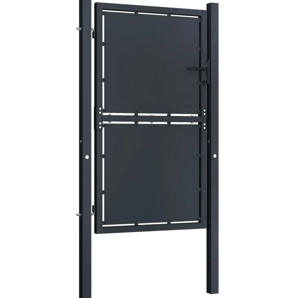 Discount FinePRICE Puutarhaportti teräs 100x125cm umpinainen antrasiitti