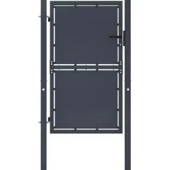 Discount FinePRICE Puutarhaportti teräs 100x125cm umpinainen antrasiitti