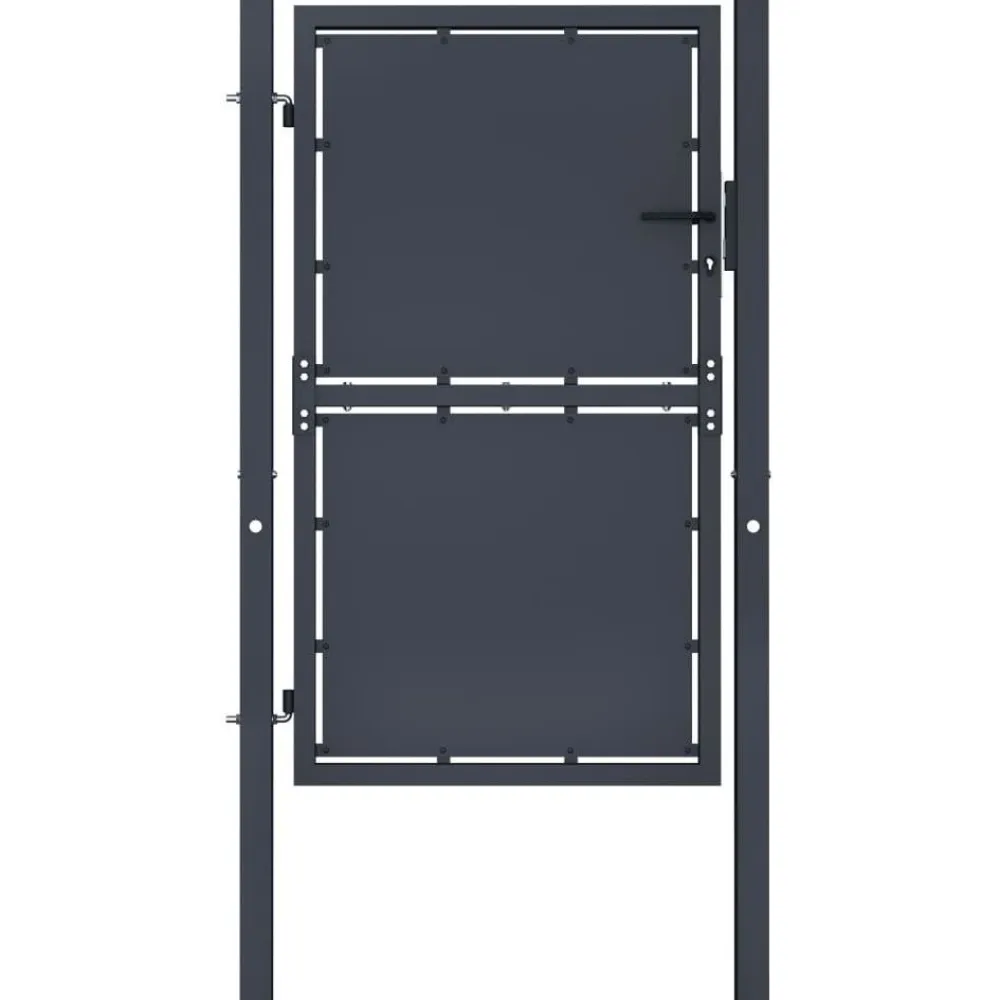 Discount FinePRICE Puutarhaportti teräs 100x125cm umpinainen antrasiitti