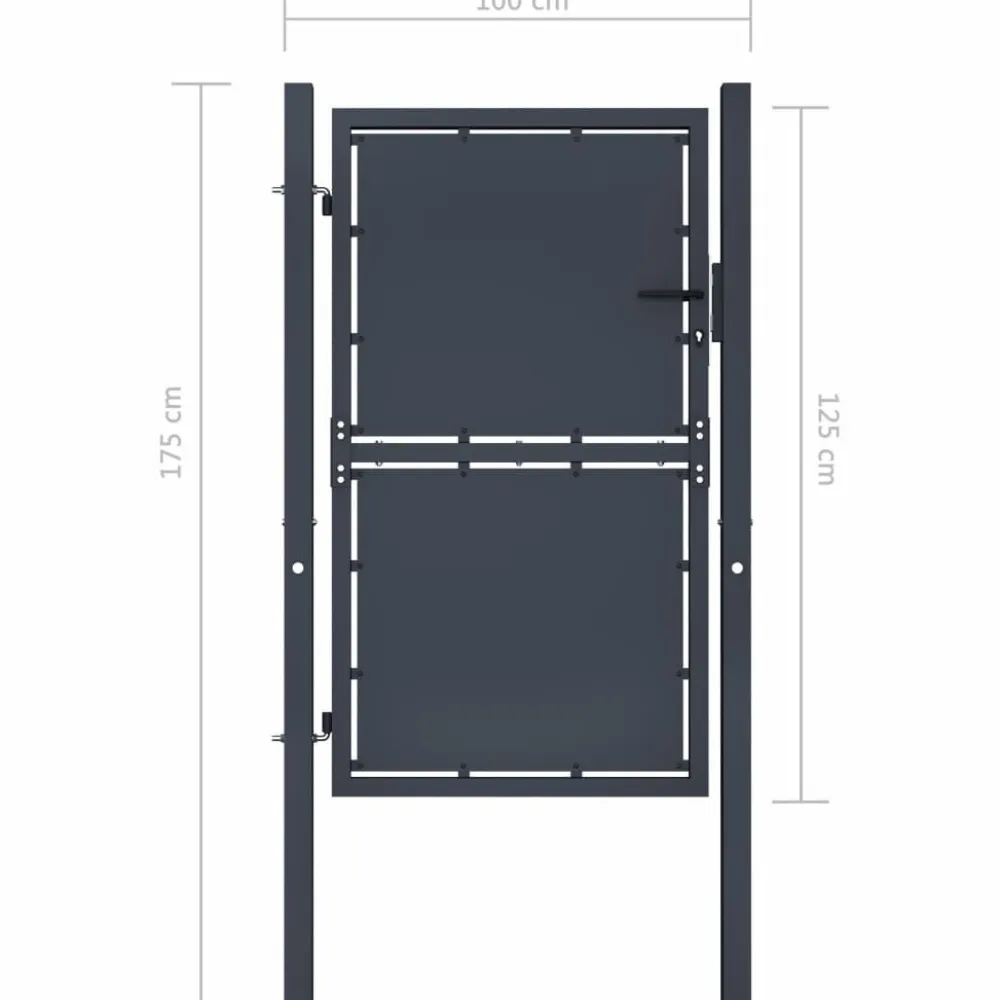 Discount FinePRICE Puutarhaportti teräs 100x125cm umpinainen antrasiitti