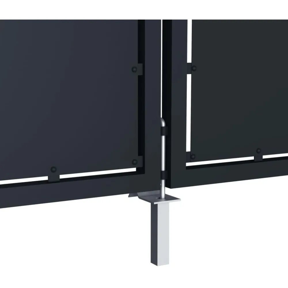Outlet FinePRICE Puutarhaportti teräs 400x175cm umpinainen antrasiitti