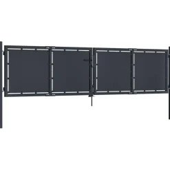 Clearance FinePRICE Puutarhaportti teräs 300x100cm umpinainen antrasiitti