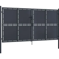 Outlet FinePRICE Puutarhaportti teräs 300x150cm umpinainen antrasiitti
