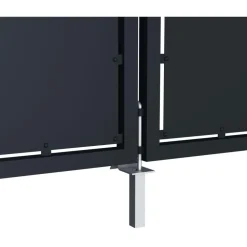 Outlet FinePRICE Puutarhaportti teräs 300x150cm umpinainen antrasiitti