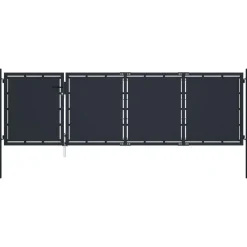 Online FinePRICE Puutarhaportti teräs 350x100cm umpinainen antrasiitti