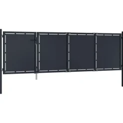 Online FinePRICE Puutarhaportti teräs 350x100cm umpinainen antrasiitti