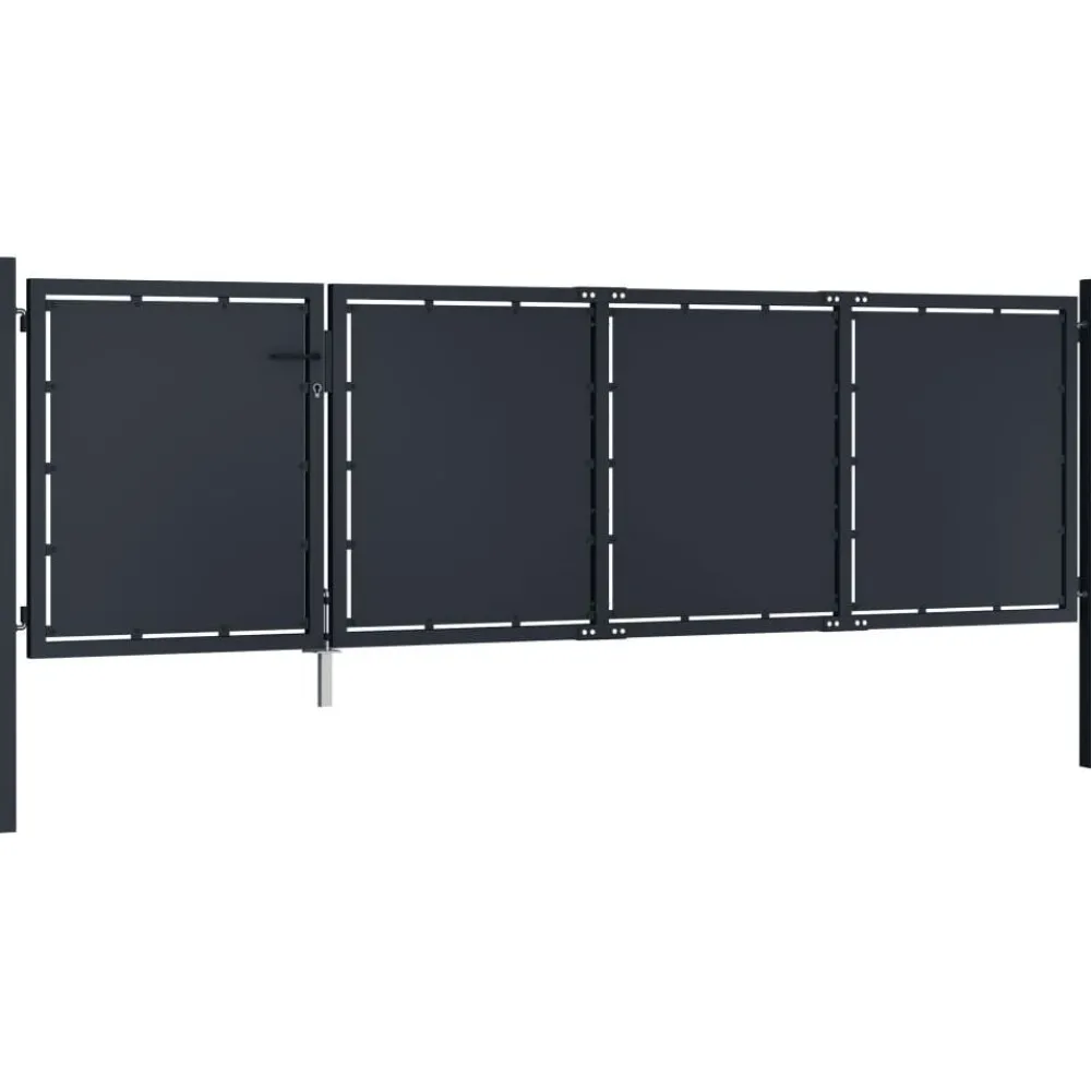 Online FinePRICE Puutarhaportti teräs 350x100cm umpinainen antrasiitti