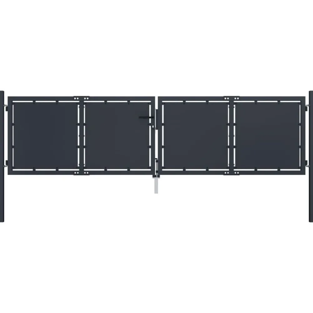 Discount FinePRICE Puutarhaportti teräs 300x75cm umpinainen antrasiitti