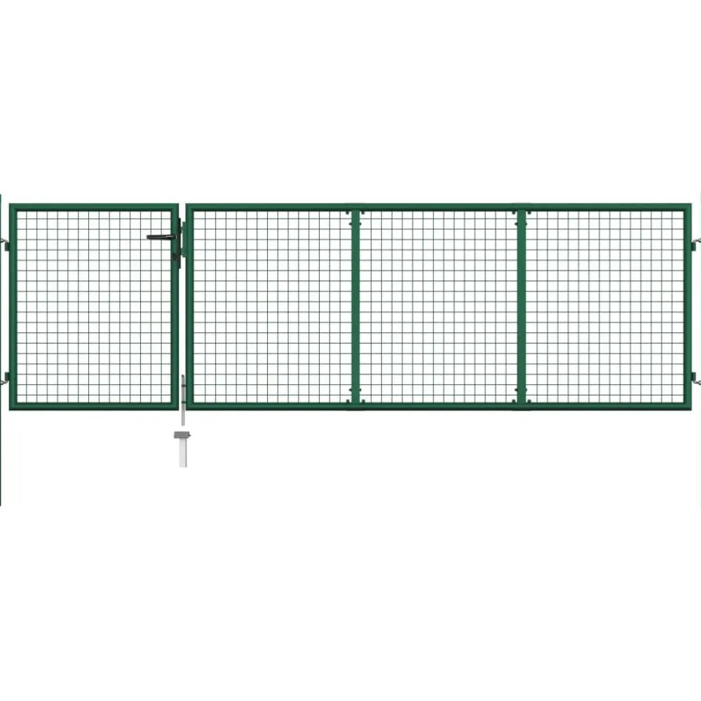 Sale FinePRICE Puutarhaportti teräs 350x100cm vihreä
