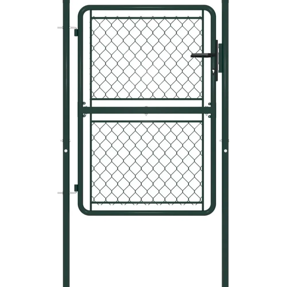 Outlet FinePRICE Puutarhaportti teräs 100x150cm vihreä