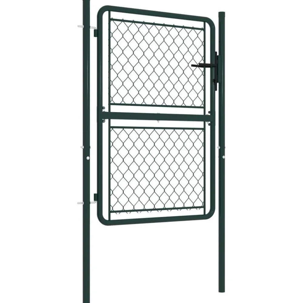 Outlet FinePRICE Puutarhaportti teräs 100x150cm vihreä