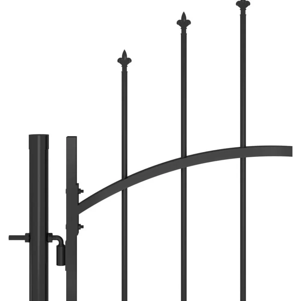 Best FinePRICE Puutarhaportti teräs 1x2.5m musta