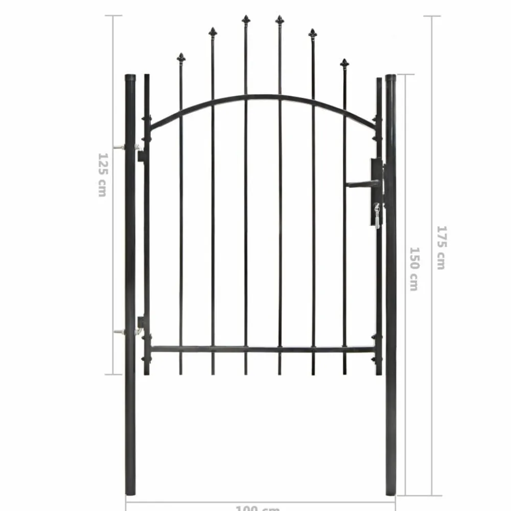Discount FinePRICE Puutarhaportti teräs 1x1.75m musta