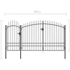 Discount FinePRICE Puutarhaportti teräs 2.45x4m musta