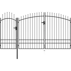 Discount FinePRICE Puutarhaportti teräs 2.45x4m musta