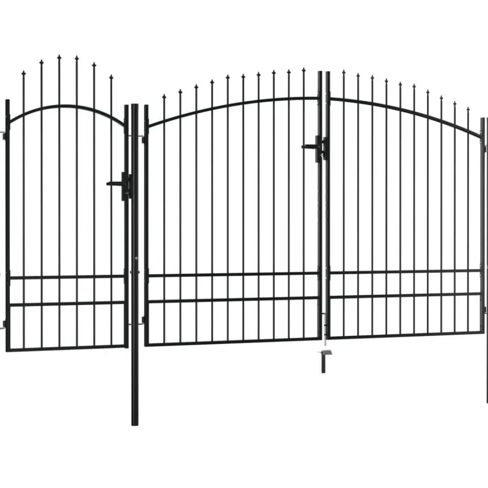 Discount FinePRICE Puutarhaportti teräs 2.45x4m musta
