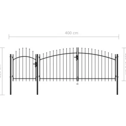 Sale FinePRICE Puutarhaportti teräs 2.25x4m musta