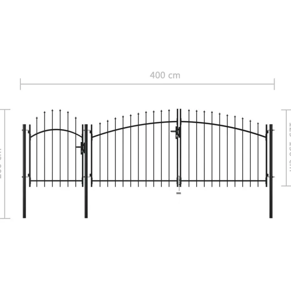 Outlet FinePRICE Puutarhaportti teräs 2x4m musta