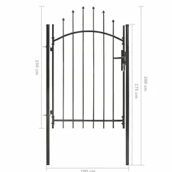 Discount FinePRICE Puutarhaportti teräs 1x2m musta