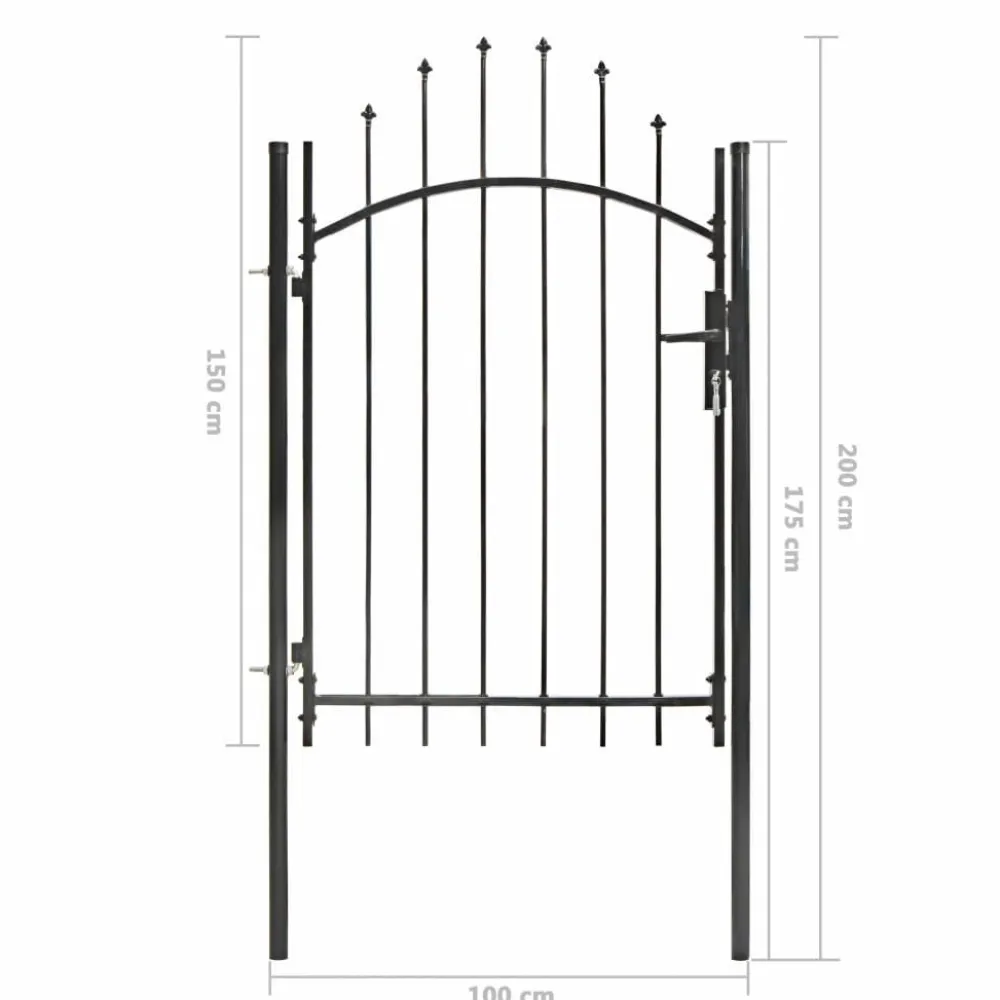 Discount FinePRICE Puutarhaportti teräs 1x2m musta