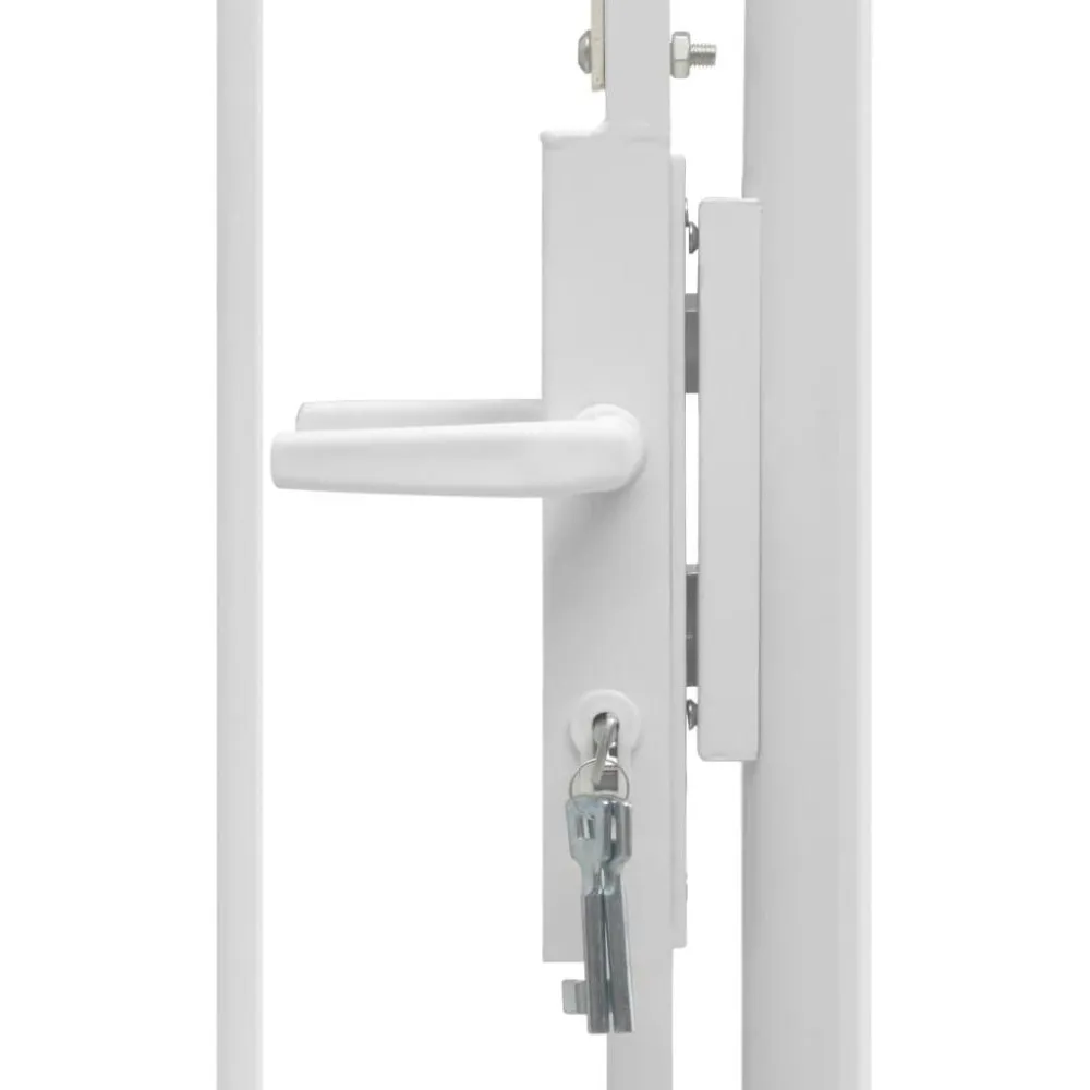 Best FinePRICE Puutarhaportti teräs 1x1.75m valkoinen