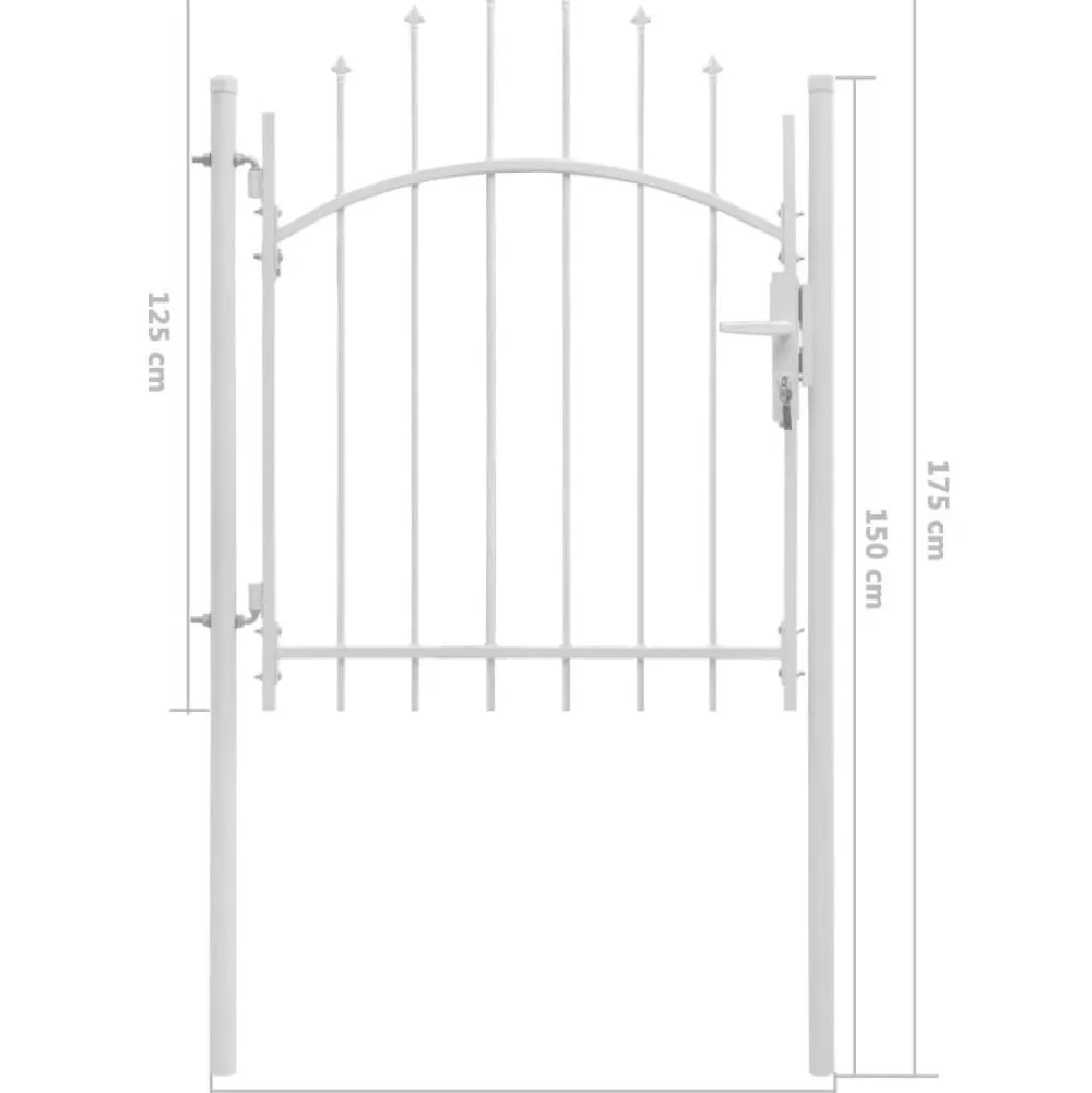 Best FinePRICE Puutarhaportti teräs 1x1.75m valkoinen