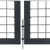 Outlet FinePRICE Puutarhaportti tolpilla teräs 350x100cm antrasiitti