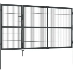 Discount FinePRICE Puutarhaportti tolpilla teräs 350x140cm antrasiitti