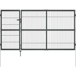 Discount FinePRICE Puutarhaportti tolpilla teräs 350x140cm antrasiitti
