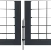 FinePRICE Puutarhaportti tolpilla teräs 350x120cm antrasiitti