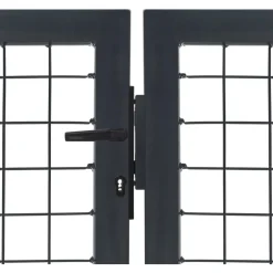 FinePRICE Puutarhaportti tolpilla teräs 350x120cm antrasiitti