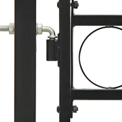 Online FinePRICE Puutarhaportti tuplaovilla kaareva yläosa teräs 300x125cm musta