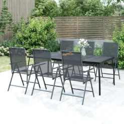 Discount FinePRICE Puutarhapöytä antrasiitti 50x50x72 cm teräsverkko