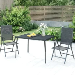Discount FinePRICE Puutarhapöytä antrasiitti 50x50x72 cm teräsverkko