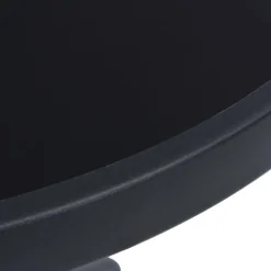 Online FinePRICE Puutarhapöytä ø 80 cm musta teräs ja lasi