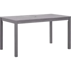 FinePRICE Puutarhapöytä harmaa kuultomaali 140x80x74 cm täysi akaasiapuu (11849)