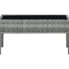 Discount FinePRICE Puutarhapöytä harmaa 75x40x37 cm polyrottinki