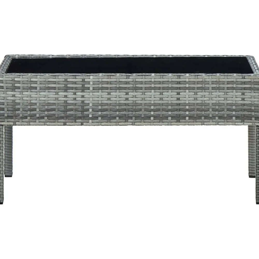 Discount FinePRICE Puutarhapöytä harmaa 75x40x37 cm polyrottinki