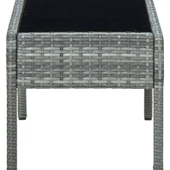 Discount FinePRICE Puutarhapöytä harmaa 75x40x37 cm polyrottinki