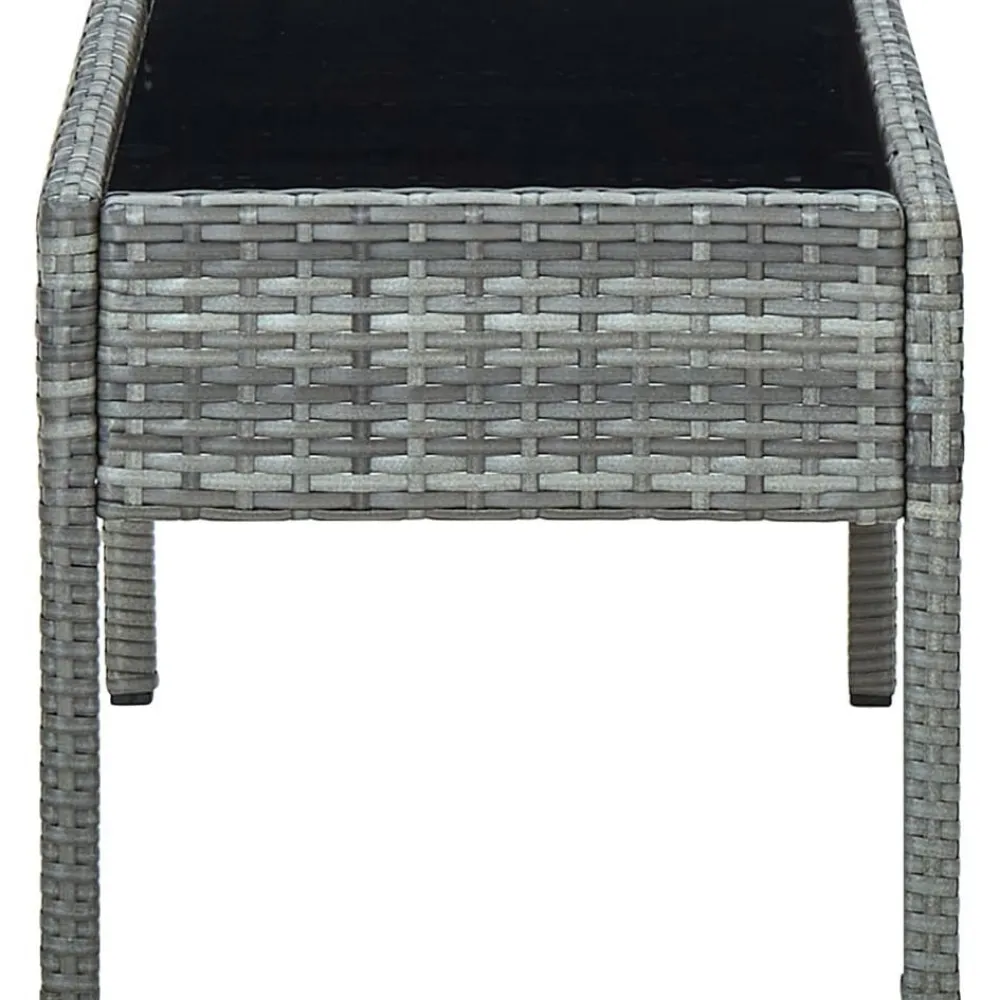 Discount FinePRICE Puutarhapöytä harmaa 75x40x37 cm polyrottinki