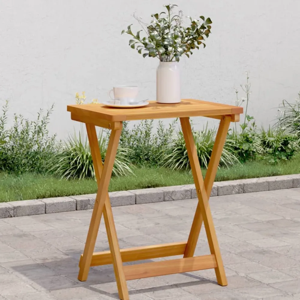 Best FinePRICE puutarhapöytä Kokoontaittuva 50x36x60 cm täysi akasiapuu (64895)