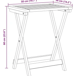 Best FinePRICE puutarhapöytä Kokoontaittuva 50x36x60 cm täysi akasiapuu (64895)