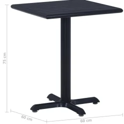 Clearance FinePRICE Puutarhapöytä musta 60x60x75 cm (49469)