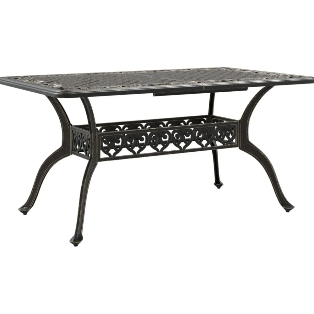 Outlet FinePRICE Puutarhapöytä pronssi 150x90x72 cm valualumiini (02803)