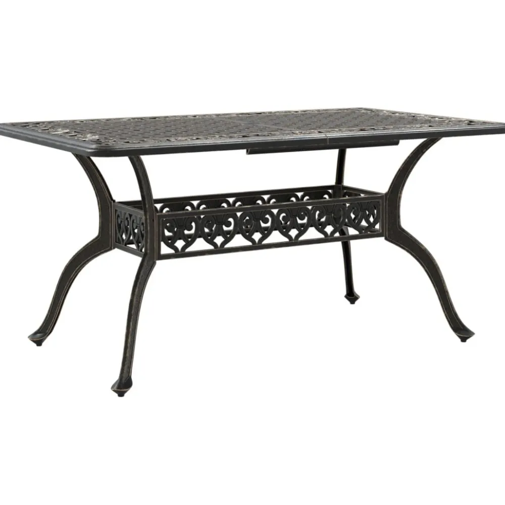Outlet FinePRICE Puutarhapöytä pronssi 150x90x72 cm valualumiini (02803)