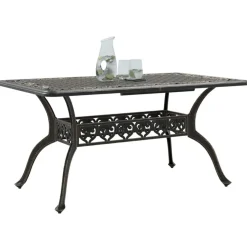 Outlet FinePRICE Puutarhapöytä pronssi 150x90x72 cm valualumiini (02803)