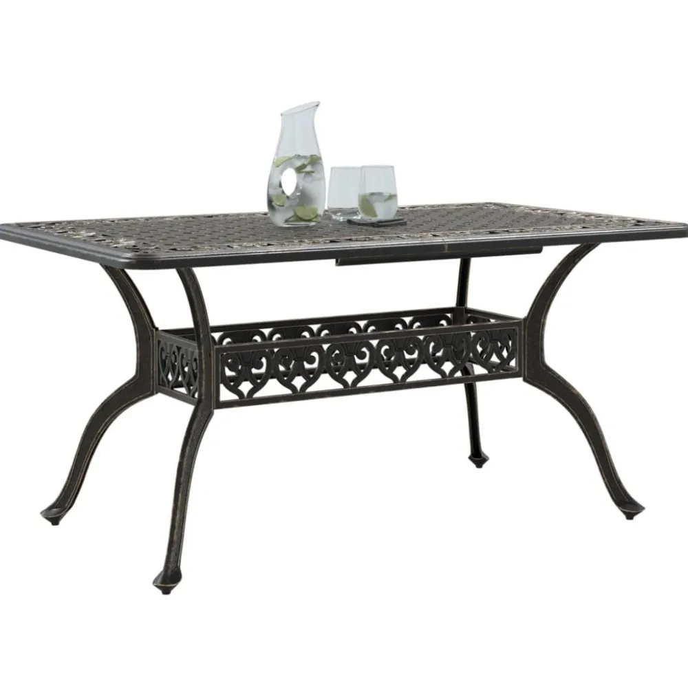 Outlet FinePRICE Puutarhapöytä pronssi 150x90x72 cm valualumiini (02803)