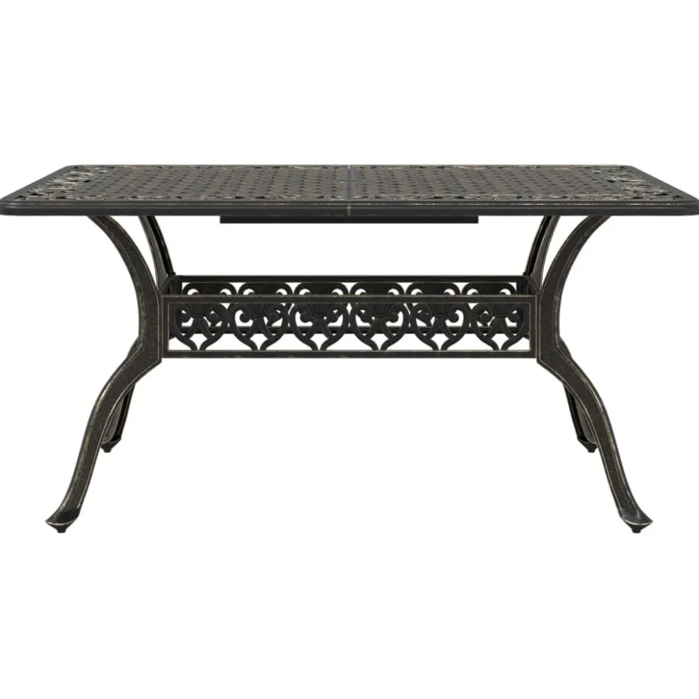 Outlet FinePRICE Puutarhapöytä pronssi 150x90x72 cm valualumiini (02803)