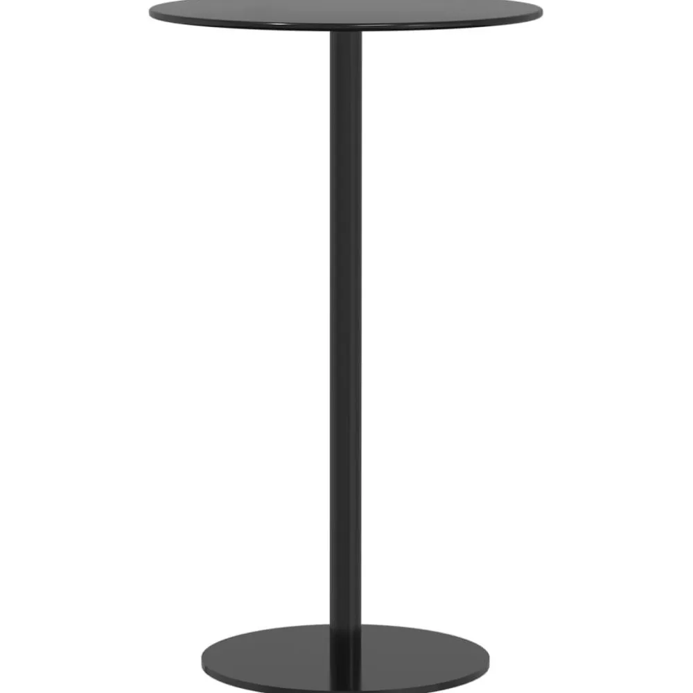 Online FinePRICE Puutarhapöytä pyöreä musta Ø60x105 cm teräs (09309)