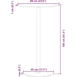 Online FinePRICE Puutarhapöytä pyöreä musta Ø60x105 cm teräs (09309)